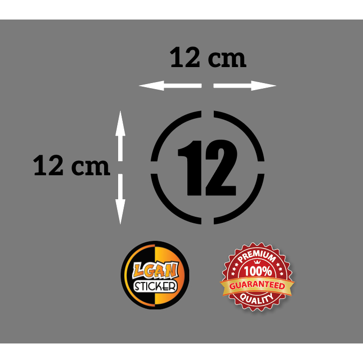

Stiker Angka Model Bulat Strip Bahan Oracal Ukuran Diameter 12 cm