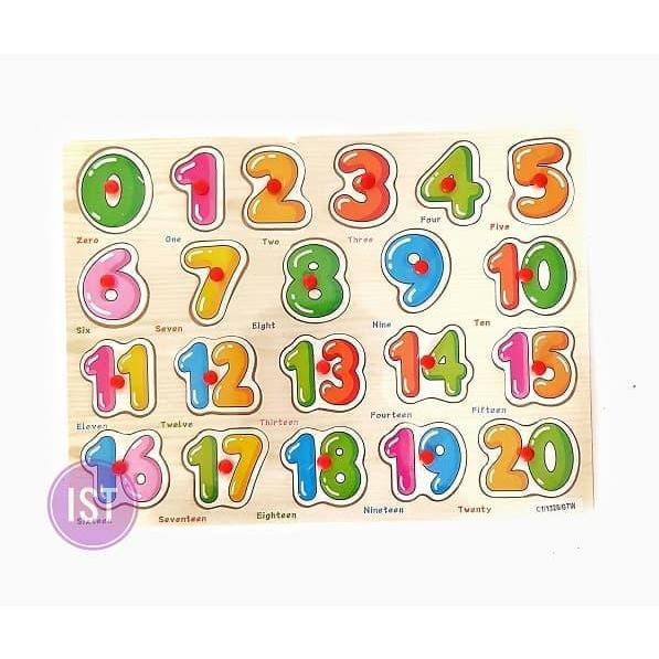 Ist Puzzle Papan Kayu Angka 0 Sampai 20 No.Zkb