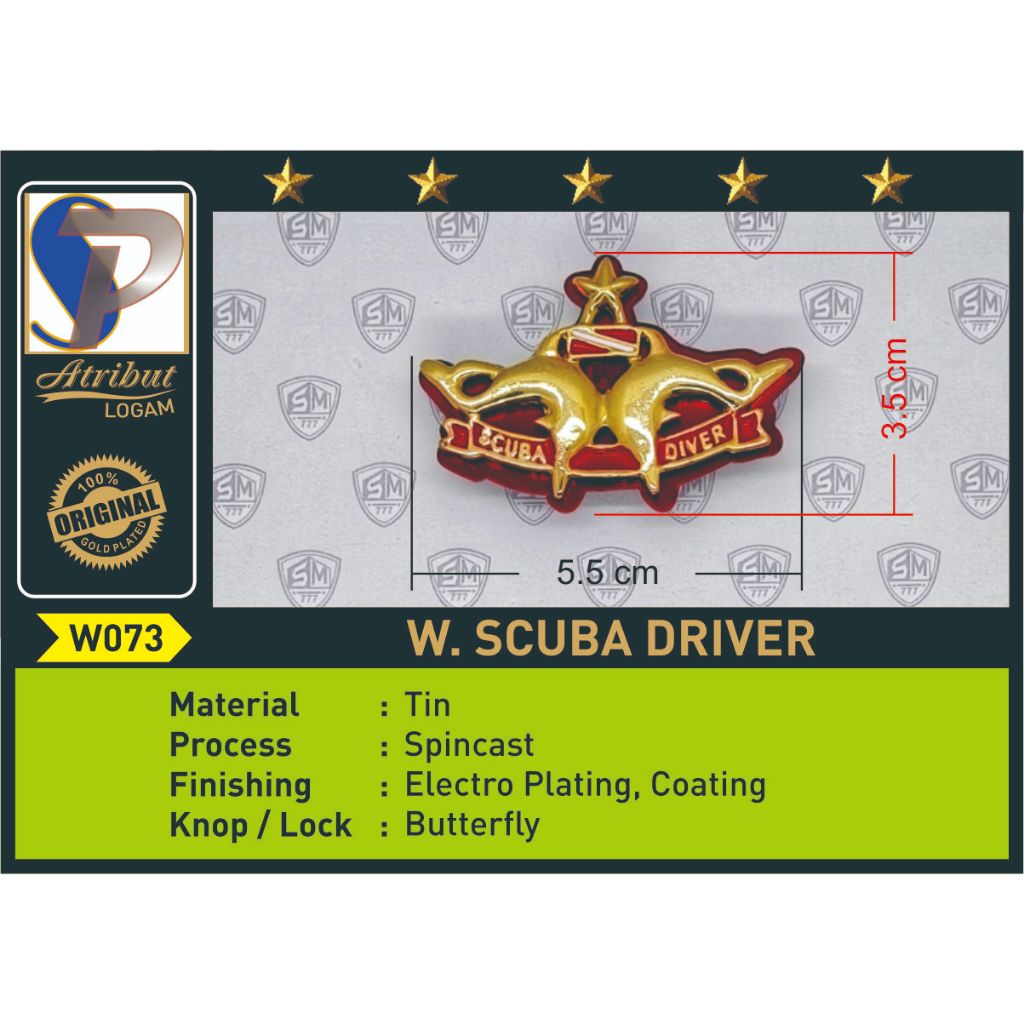 PIN BREVET WING SCUBA DIVER BINTANG SATU