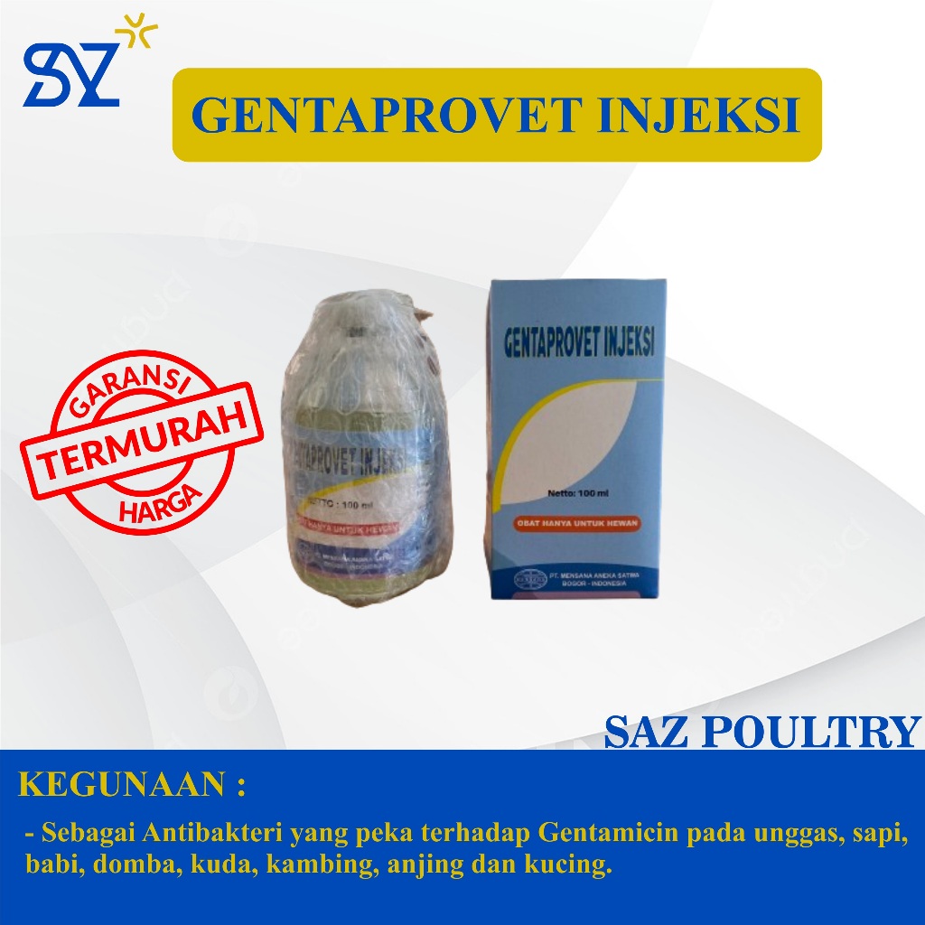 Gentaprovet Injeksi 100 ml Obat Hewan Ternak Unggas Ayam