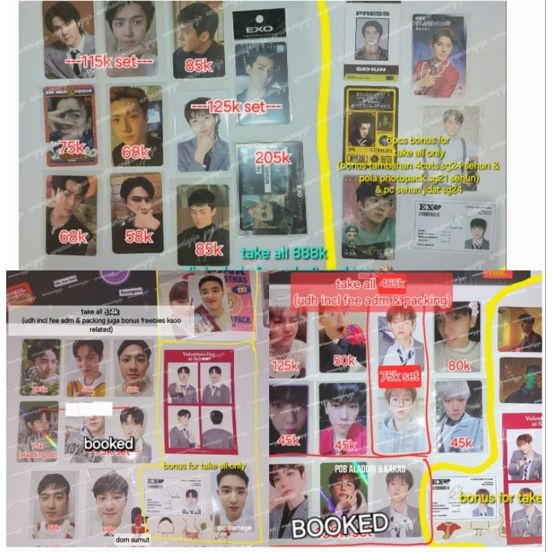 Sehun Baekhyun Kyungsoo official ofc photocard pc pinkhun kihno exosc 1 billion views 1bv exo run tm