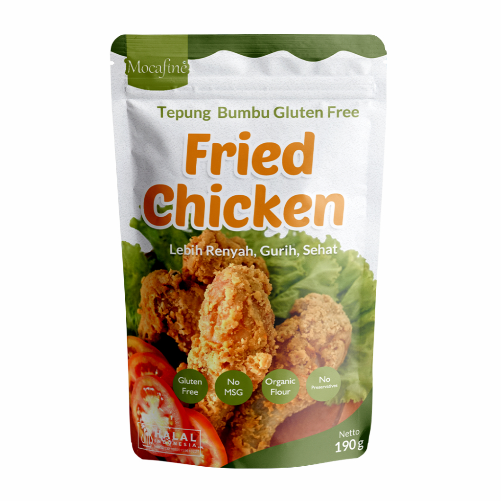 

MOCAFINE Tepung Gluten Free Fried Chicken by Rumah Mocaf - Tanpa MSG - Tanpa Pengawet - Halal - 190 gram