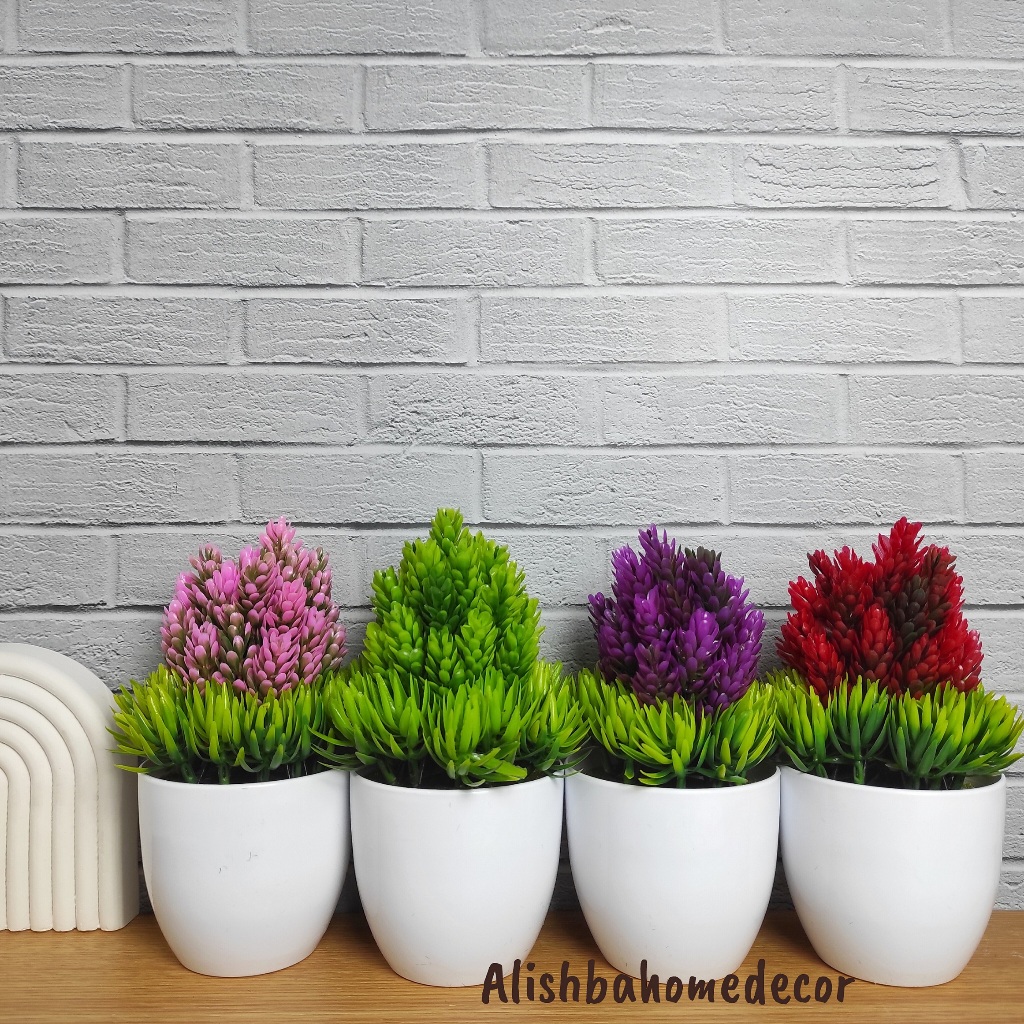 TANAMAN HIAS PLASTIK/ BONSAI HIAS PALSU/ POT BONSAI MINI/ HIASAN BONSAI