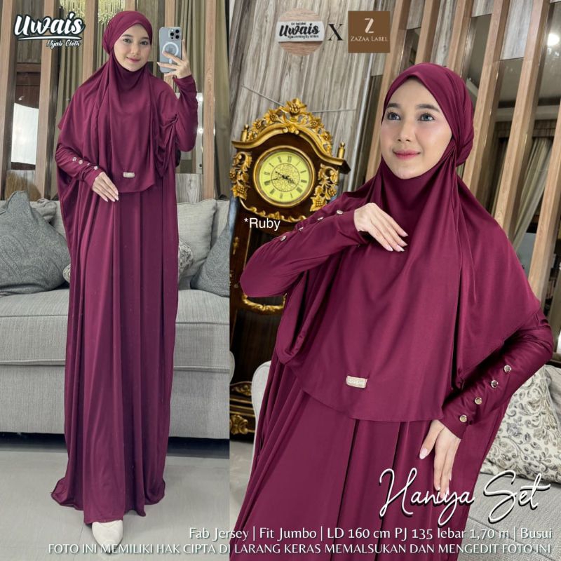 HANIYA,Shofiya ori Uwais - ZaZaa//gamis + hijab//abaya dress adem// Ld.160 pb. 135 busui