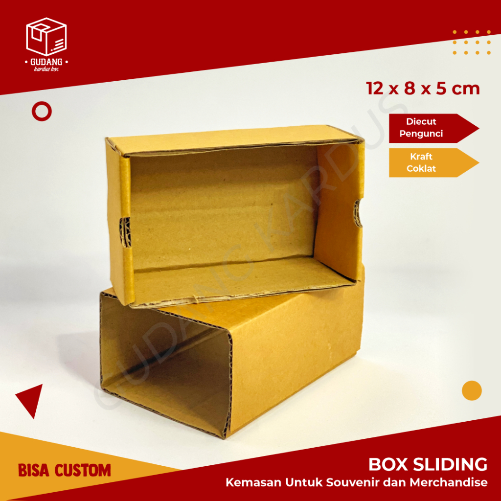 

Slide Box (12 x 8 x 5 cm) (Slidding) Karton/Polos/Kardus/Hampers/BoxJamTangan/GiftBox