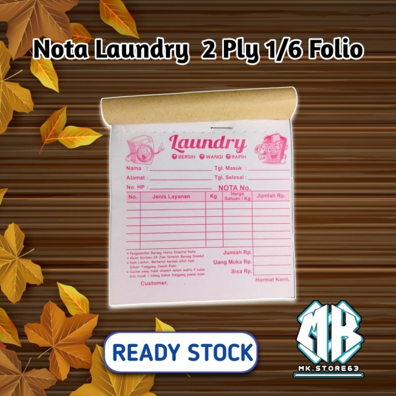 

Nota laundry 1/6 nota kontan nota usaha laundry siap kirim