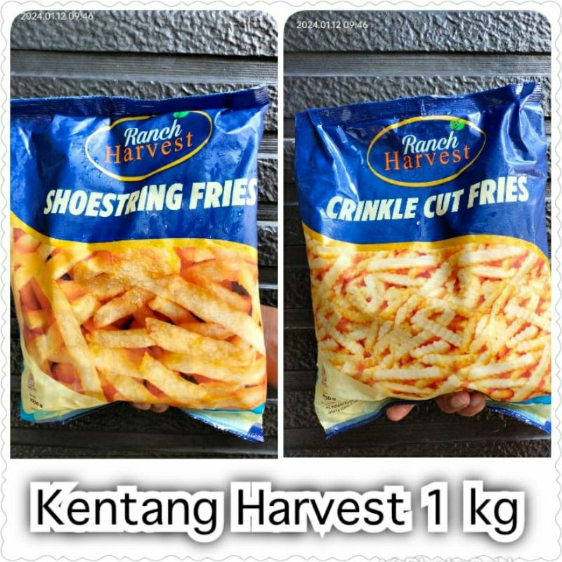 

Kentang Racnh Harvest 1 KG | Shoesteing Fries | Crinkle Cut Fries | Kentang Goreng Instan | Kentang Frozen