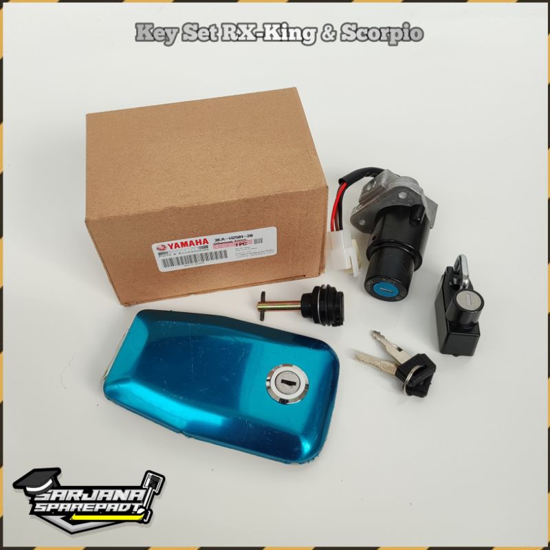Keyset Kunci Kontak Set Tutup Tangki Bensin Motor Yamaha RX-King RXking RX King RXK New Scorpio