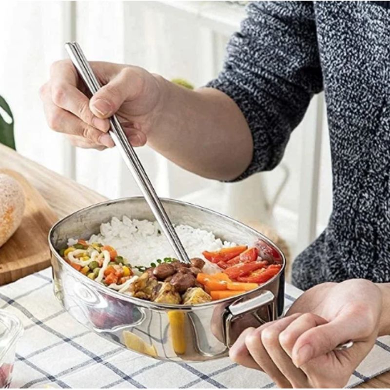 DHL LUNCH BOX STAINLESS WORLD WAR VINTAGE