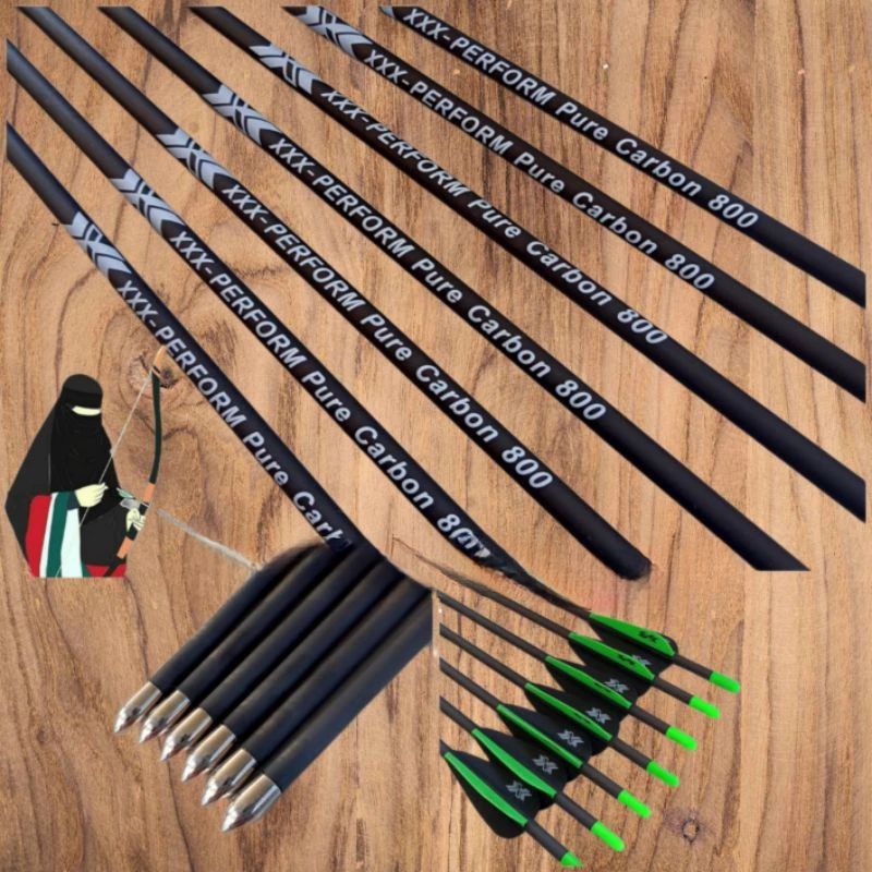 Arrow Spine 800 - XXX-PERFORM Pure Carbon 800 - Arrow Archery Original - Olahraga Panahan