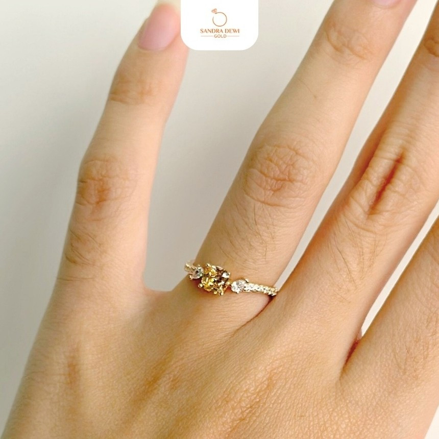 CINCIN EMAS SANDRA DEWI GOLD MORGANITE VOL 2 SOLITAIRE LISTRING PINK