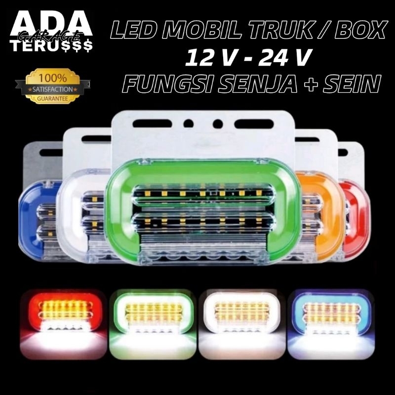 Lampu LED Bak Truck Truk LED Mobil Box Samping 24 Volt Sein Sen Running Light Variasi Truck Variasi 