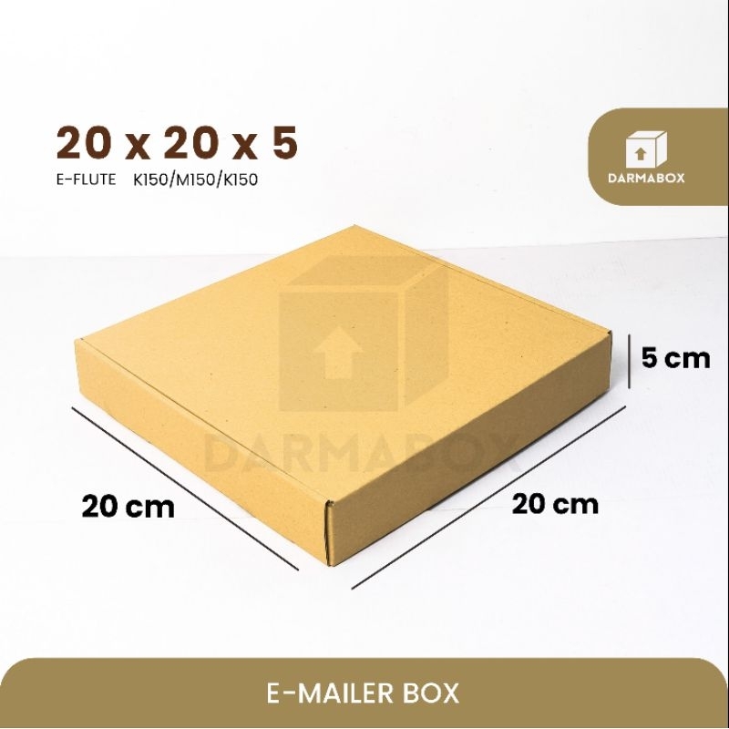 

Box 20x20x5 E-Flute K150 Packaging Kaos/Cake/Kotak Kado/Hampers/Kardus/Box