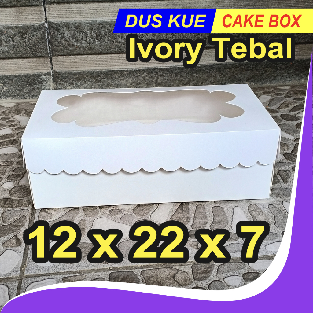 

Dus Kue 12x22x7 TEBAL / 22x12 / Cake Box / Kotak Kue Brownies