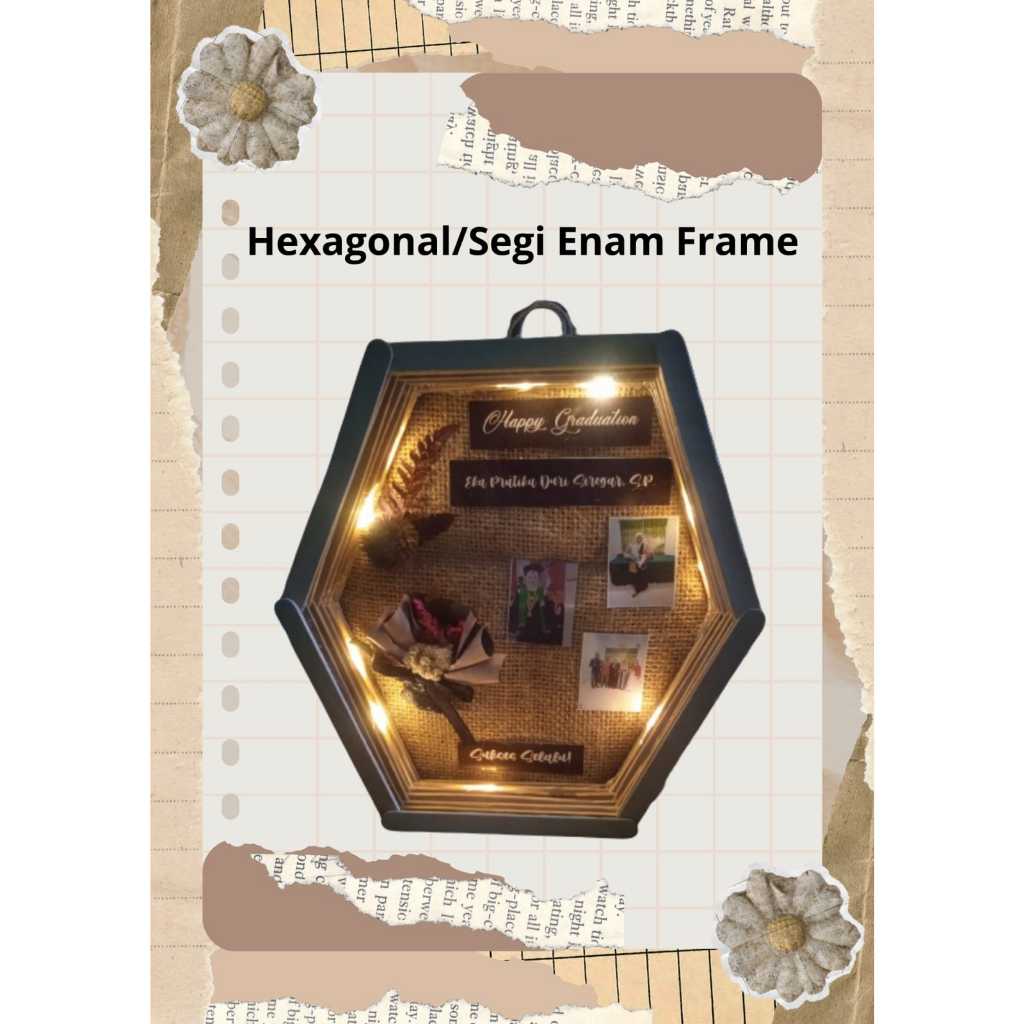 hexagonal, Pentagonal Frame kado wisuda dan ulang tahun