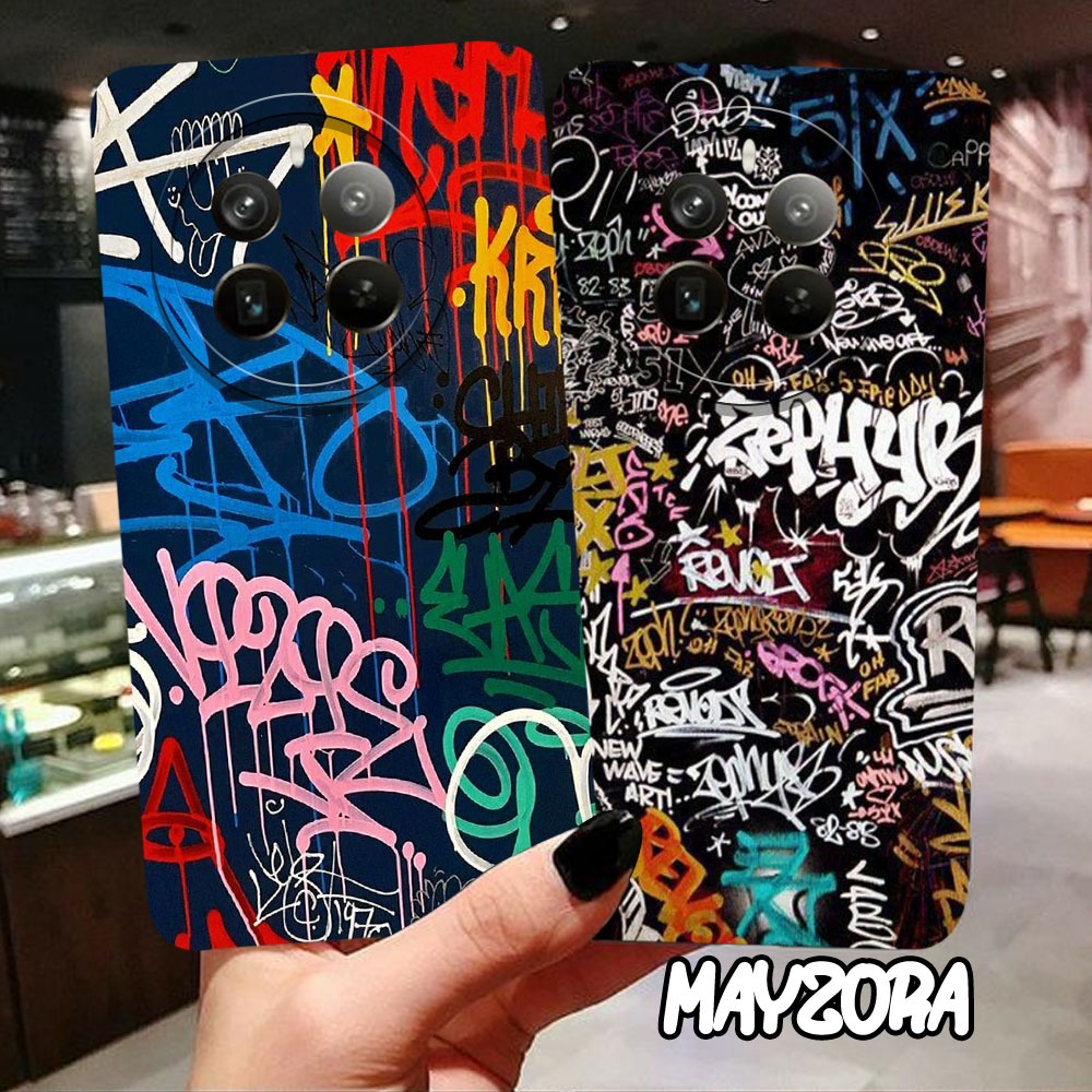Case pro camera Realme 12 pro Terbaru 2024 -Silikon Realme 12 pro - motif GRAFITTY - Softcase Realme
