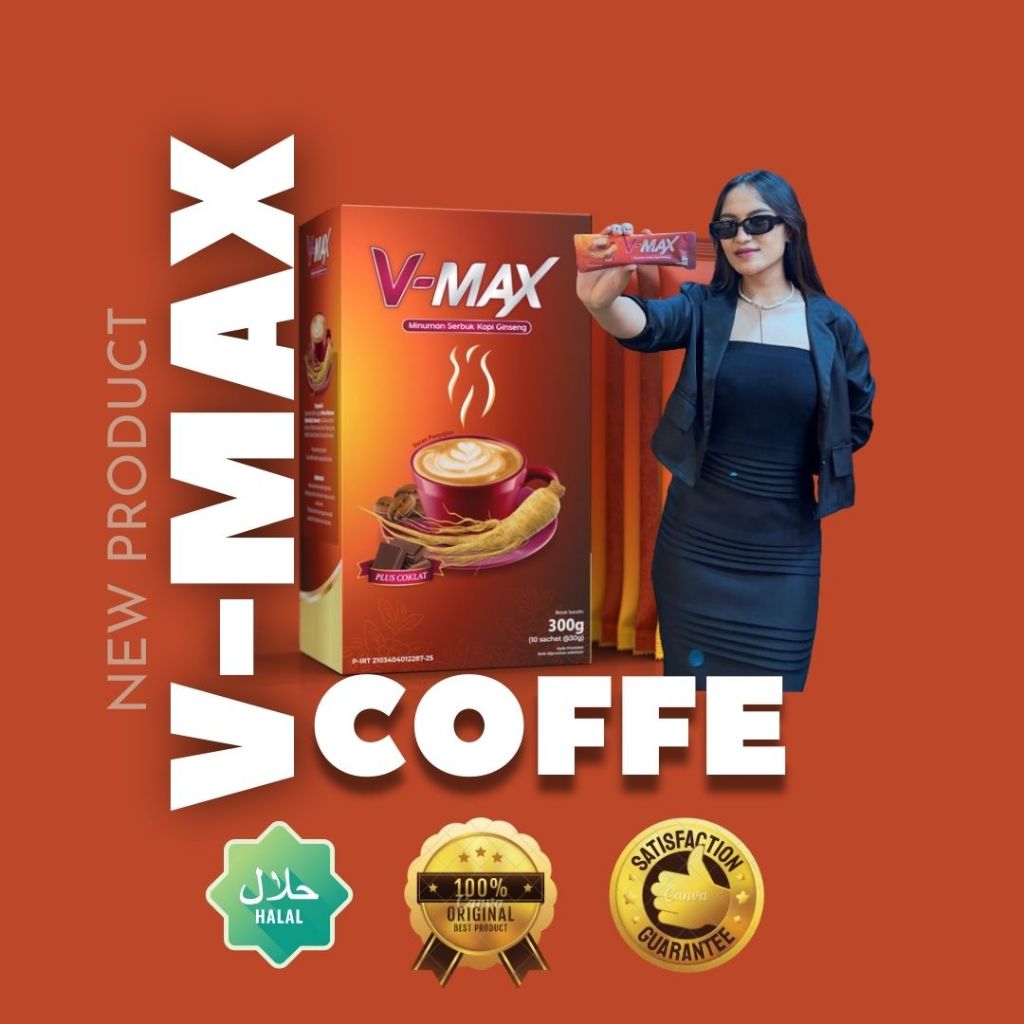 

V-MAX Kopi Ginseng Rasa Cokelat Penambah Stamina & Gairah Wanita Original BPOM & Halal