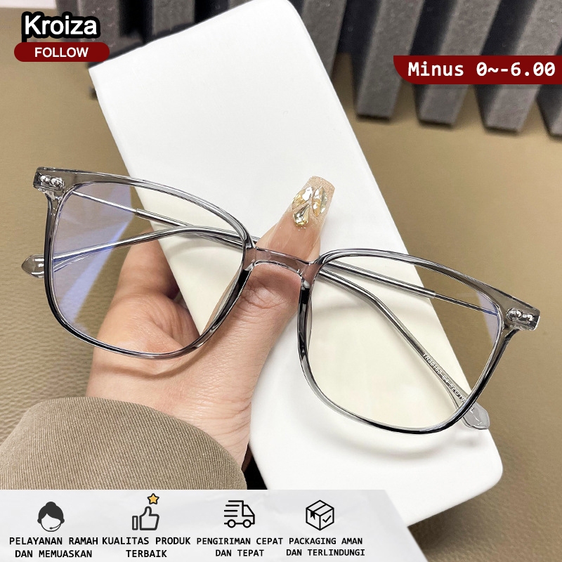 Kacamata Minus Photocromic Silinder Wanita Pria Anti Radiasi Blueray Kaca Mata Optik Frame