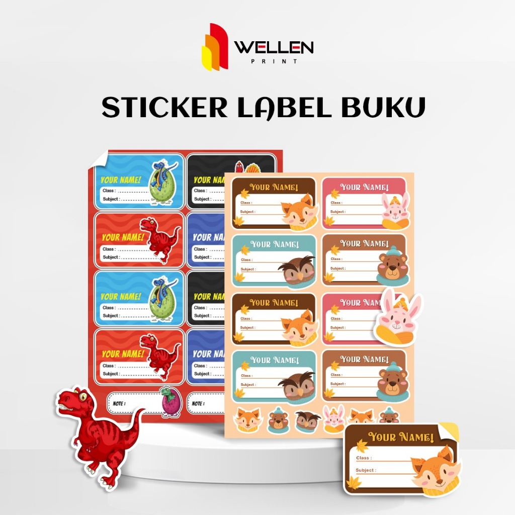 

WELLEN PRINT – Cetak Sticker Label Nama Buku Sekolah Custom / Print Stiker Mata Pelajaran Anak