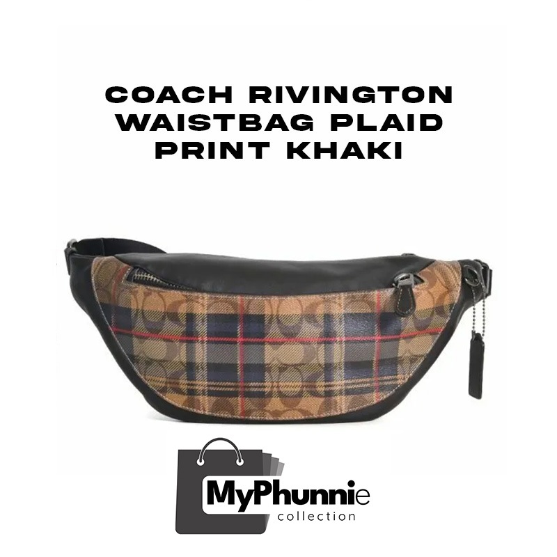 coach rivington waistbag Plaid print khaki