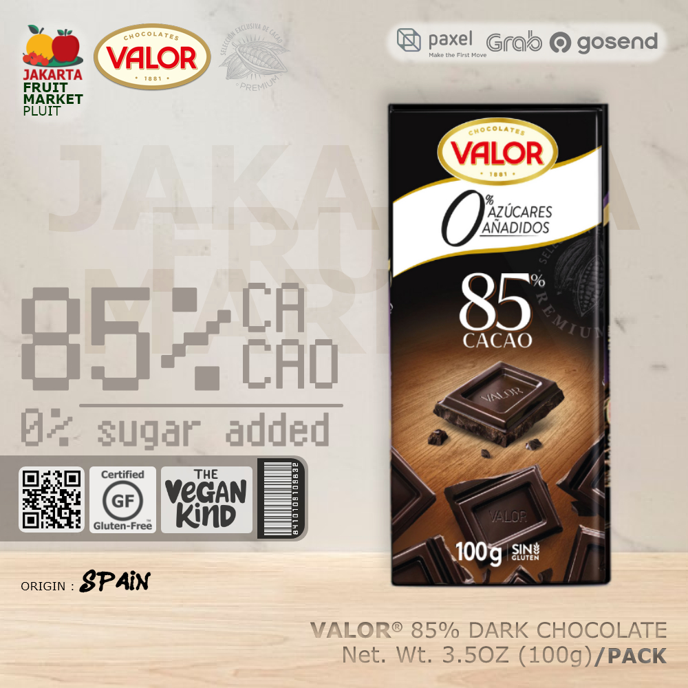 

(COKLAT) VALOR 85% DARK CHOCOLATE sugar free coklat tanpa gula