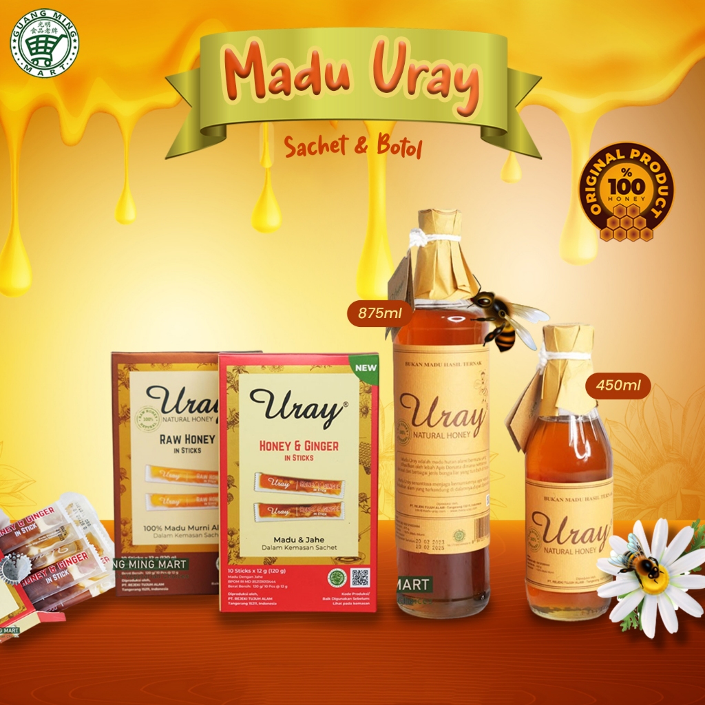 

MADU URAY STICK SACHET HONEY ORI / HONEY + GINGER (JAHE) 12GR@10