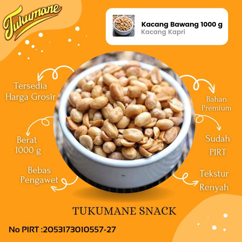 

Kacang Panggang Kacang Oven Bawang Jumbo Roasted Peanuts Asin Gurih Spesial Premium 1 Kg