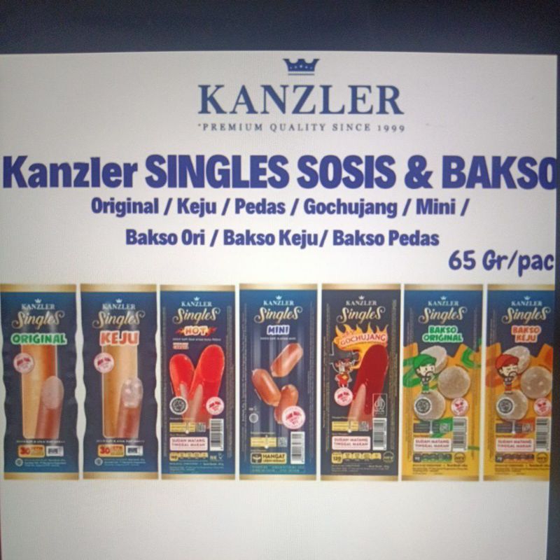 

Kanzler singles sosis bakso 1 karton isi 120pcs bisa mix bebas