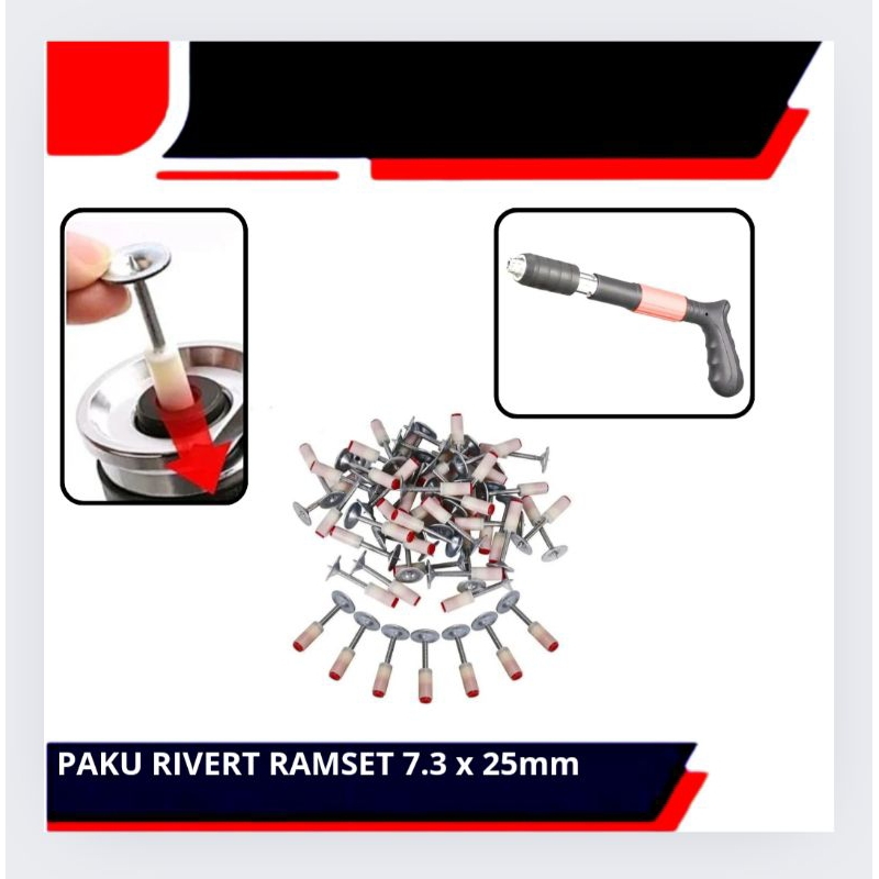 Mata Paku Ramset Ram Set Paku Rivet Rifet 7.3 X 25mm