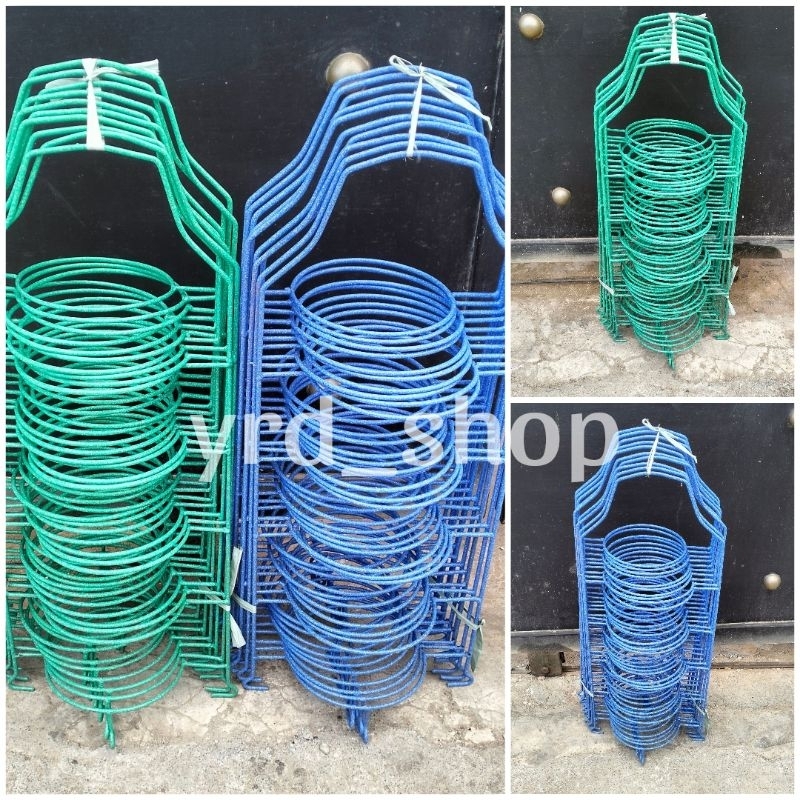 *COD* 10 pcs/bj tentengan piring hajatan susun 5 besi anti karat / tatakan piring susun 5 anti karat