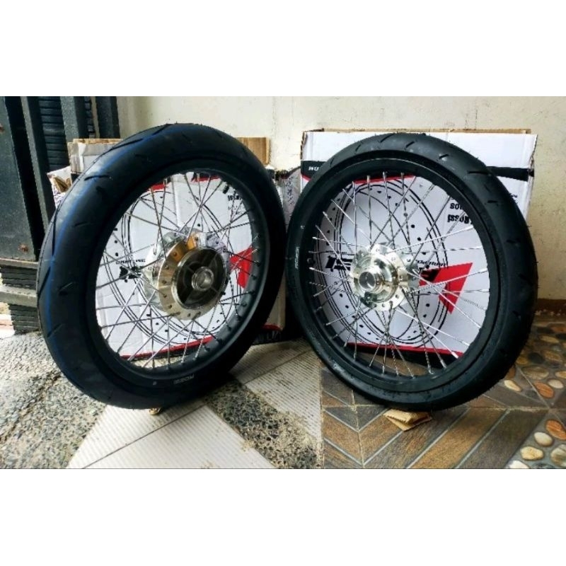 SEPAKET VELG VIXION R15 VELG UKURAN 215/250/17 PLUS BAN PRIMEX