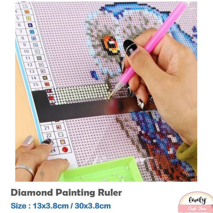 

LovelyCraftStore Diamond painting dot drill tool penggaris mudahkan penempelan diamond painting ruler