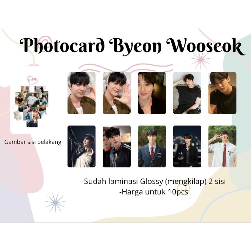PHOTOCARD BYEON WOOSEOK, LEE DONG WOOK JEON JINMAN, WI HA JOON BISA COD LAMINASI GLOSSY