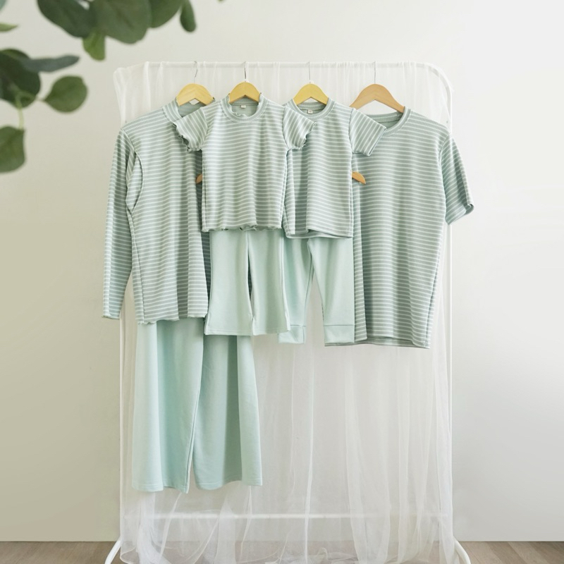 Mamichan - AMORA FAMILY SET BUSUI FRIENDLY (MINT) - BAJU KELUARGA - FAMILY SET