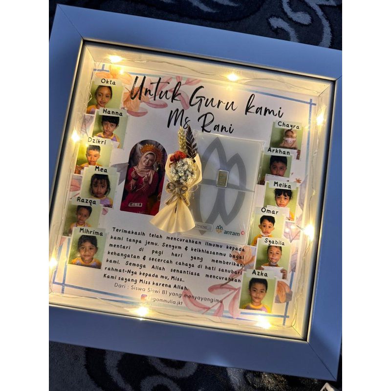 bingkai mahar frame hampers kado unik logam mulia
