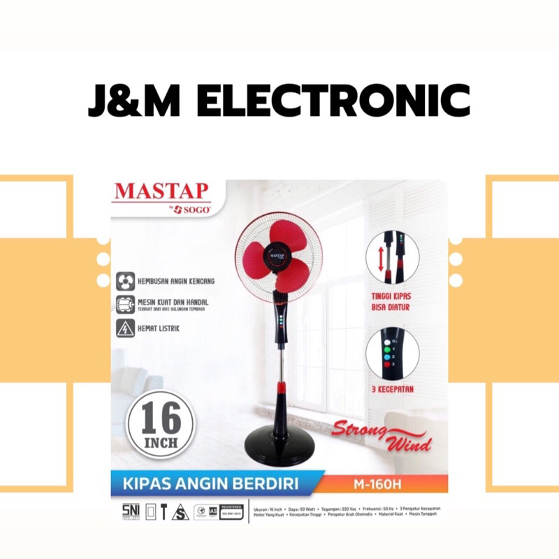 stand fan mastap 16 inch kipas angin berdiri mastap 16inch kipas