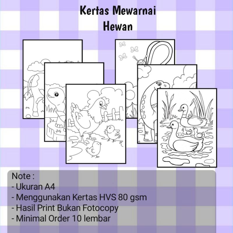 

Kertas Gambar Mewarnai Tema Hewan Murah