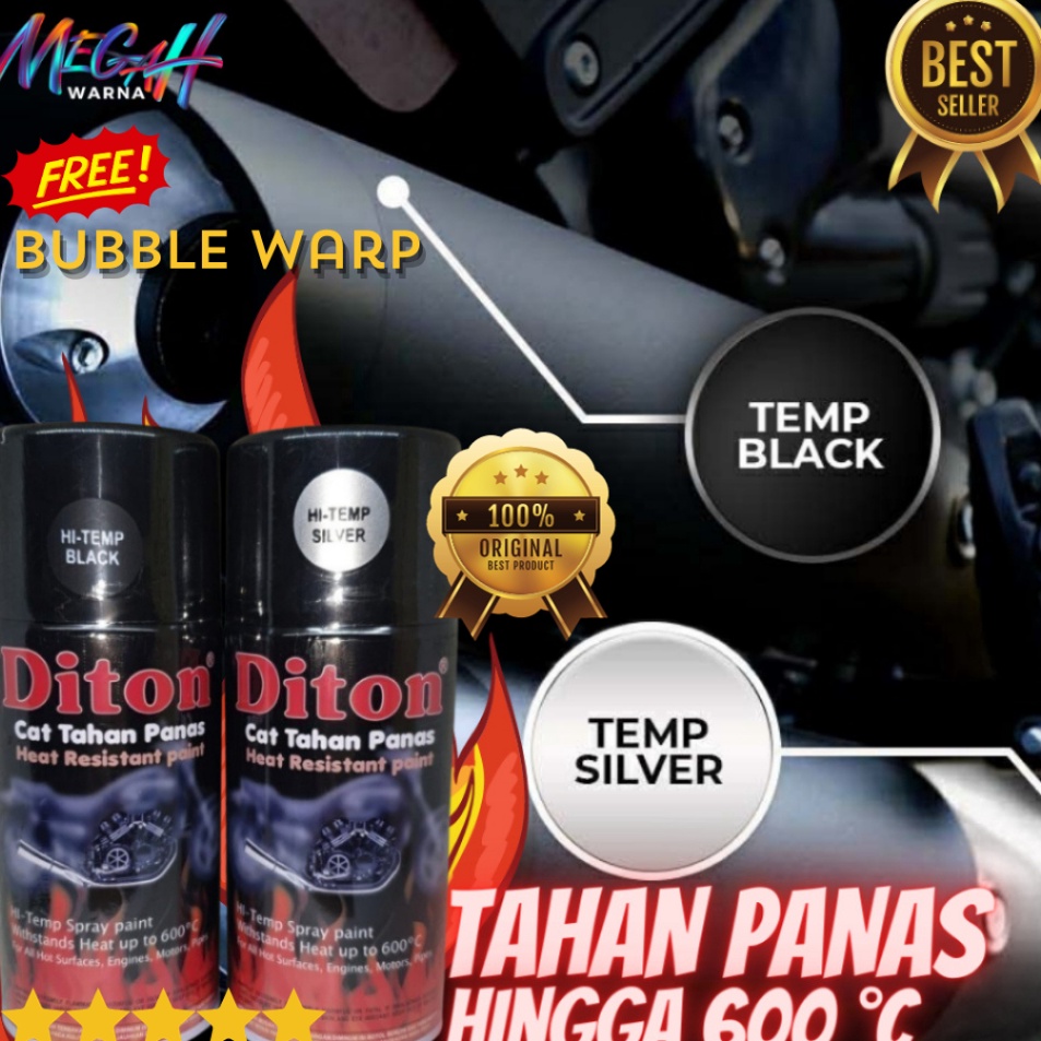 Ready Stock Original Cat Pilox DITON Knalpot Anti Panas Motor Mobil HiTemp Black 15cc