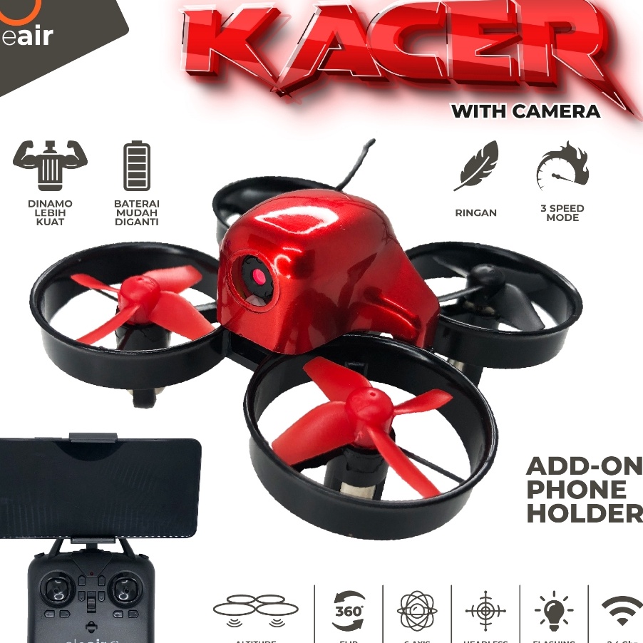 Super Murah Cleair O2  Drone Mini Kacer Ready To Fly 3D Stunt Quadcaptor Headless Altitude Hold