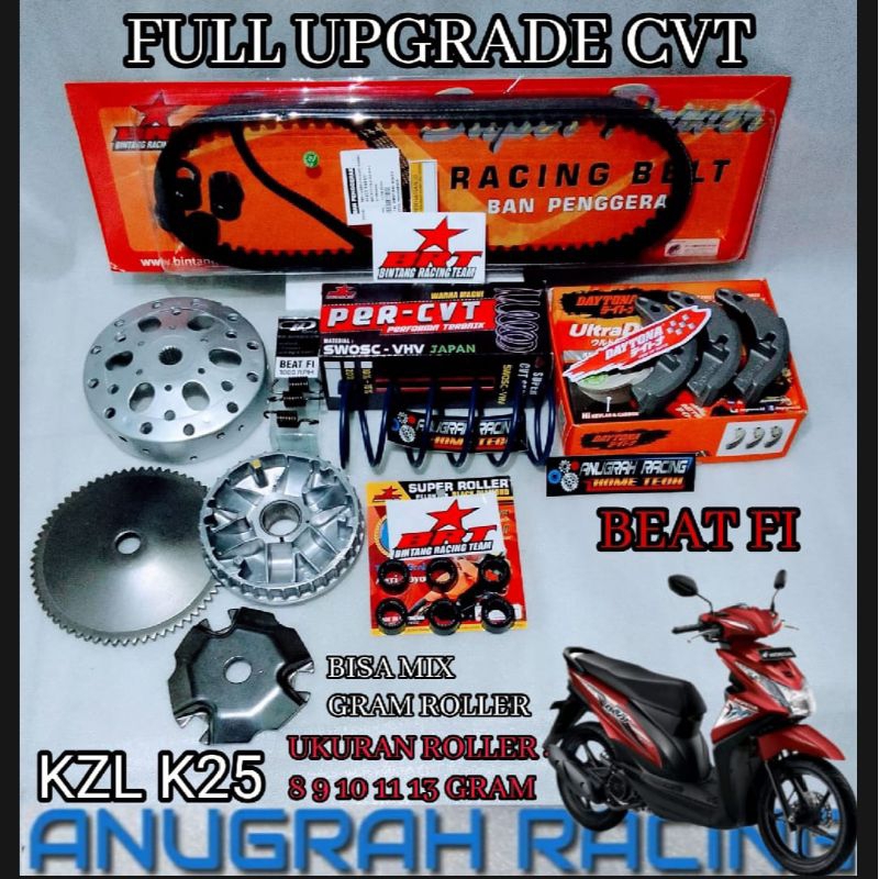 FULL UPGRADE CVT KIRIAN ANTI GREDEK AKSELERASI KZL K44 BEAT FI SCOOPY INJEKSI VARIO ESP MANGKOK GAND