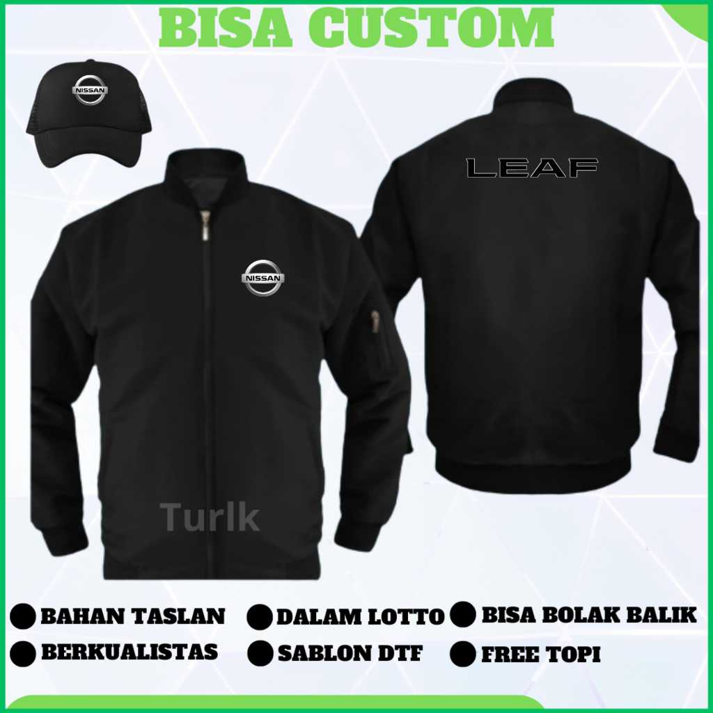 Jaket Nissan Leaf Jaket Mobil Nissan Leaf Bomber Custom