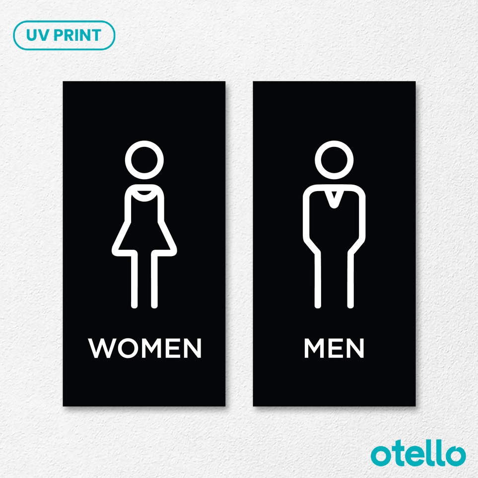 

Serba Murah Otello Sign Toilet Pria Wanita Minimalist Signage Acrylic Modern Akrilik Label Tanda Nama Ruang Akrilik Restroom WC Men Women