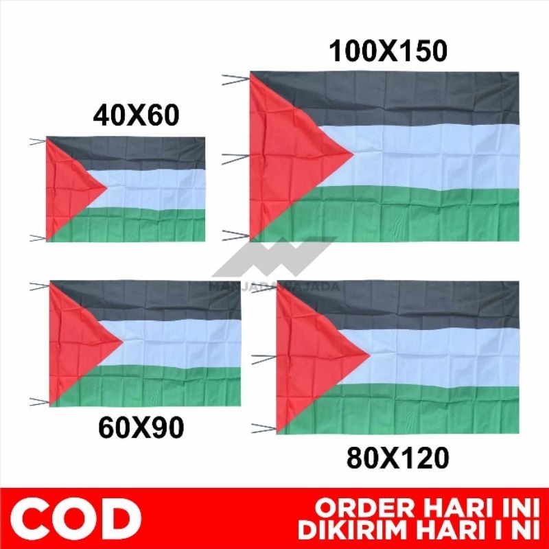 BENDERA PALESTINA Ukuran (60X90) (80X120 (100X150)