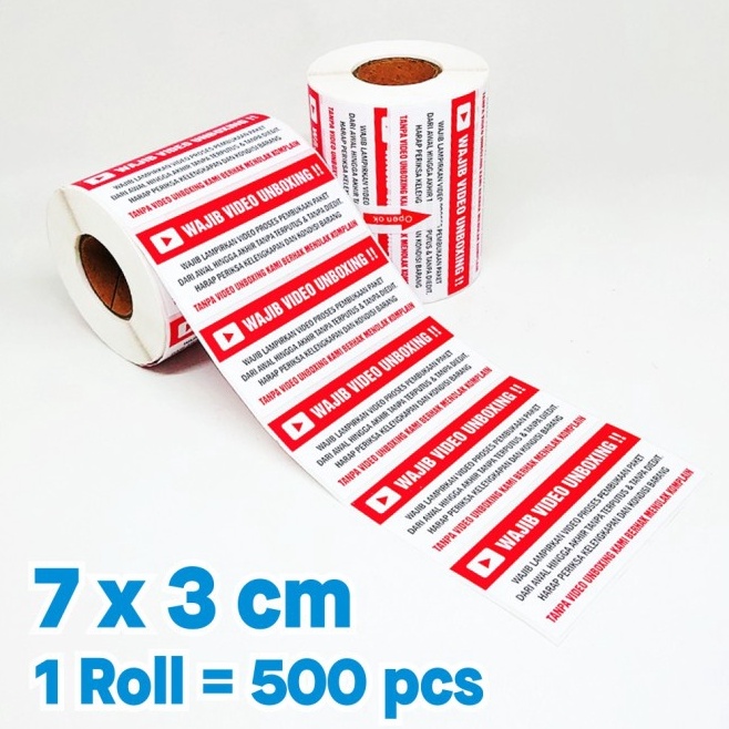 

Garansi Murah Stiker Label Wajib Video Unboxing 7 x 3 cm 1 roll isi 5 pcs