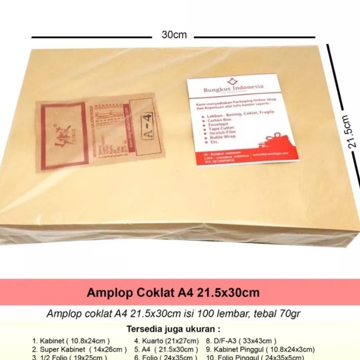 

Amplop Coklat A4 Garan 1 pcs