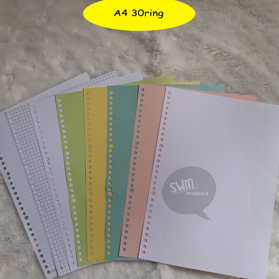 Teknologi Terkini A4 3ring  isi binder refill loose leaf kes file filler color warna polos bergaris 