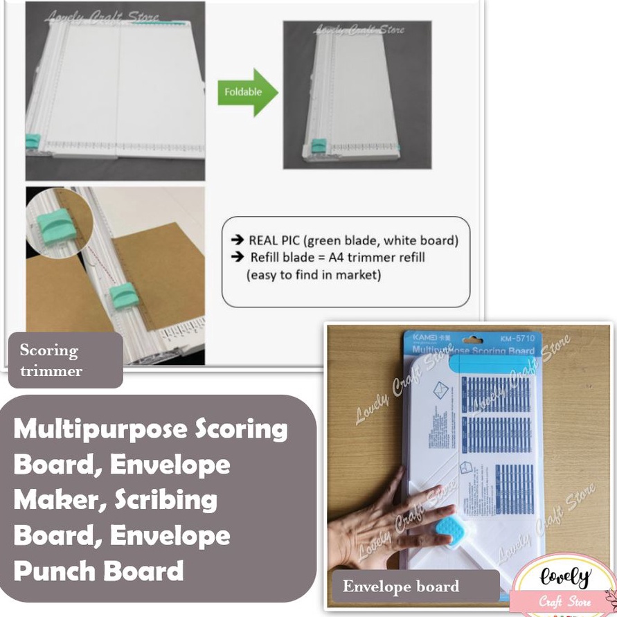 

Kejutan Hari Ini LovelyCraftStore 2in1 Multipurpose Scoring Board Creasing Board Trimmer A4 Paper Trimmer dan Scoring Board Trimmer Pemotong Kertas Creaser Envelope Board Punch