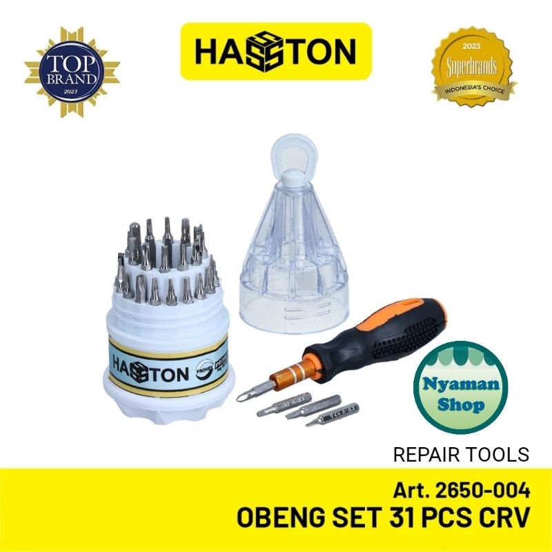 𝗛𝗔𝗦𝗦𝗧𝗢𝗡 𝗣𝗥𝗢𝗛𝗘𝗫 - Obeng Set 31 pcs CRV 2650-004