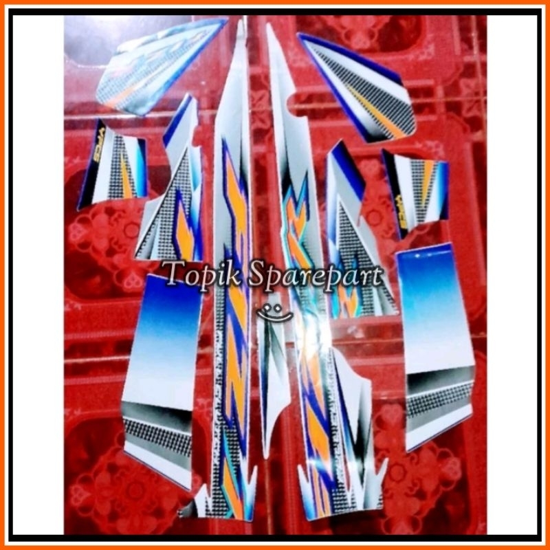 striping Yamaha fizr putih biru 2003 body standar berkualitas terbaik