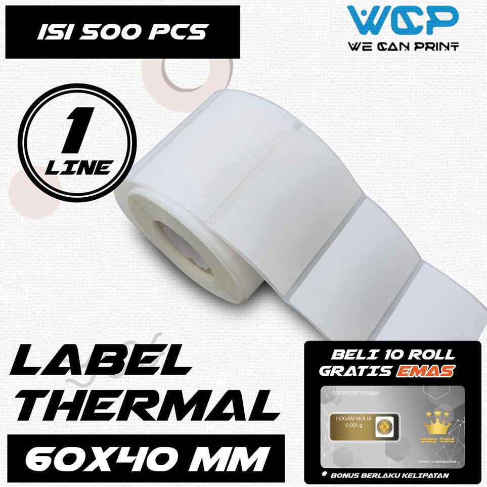 

Label Barcode 6 X 4 Kes Sticker Thermal 6x4 mm isi 5 pcs